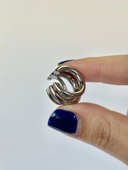 Silver Three Layer Ear Clip
