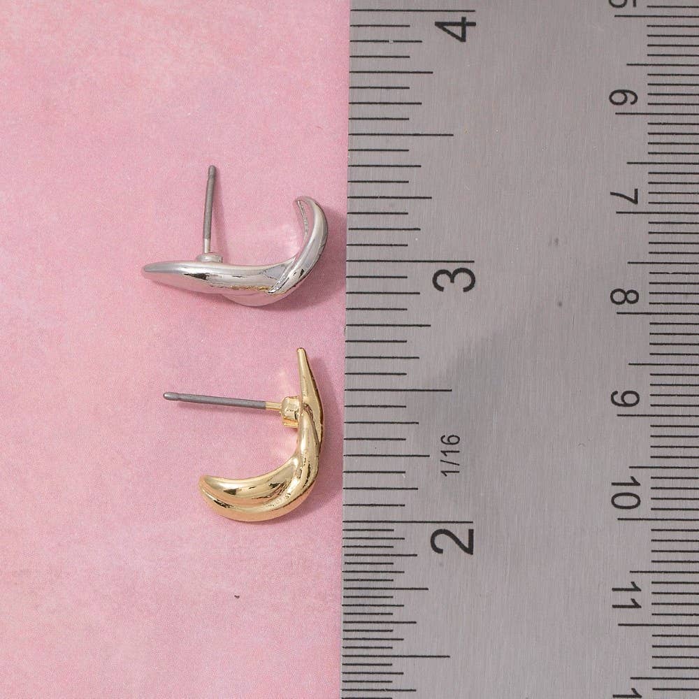 Twisted Knot Huggie Hoop Earrings