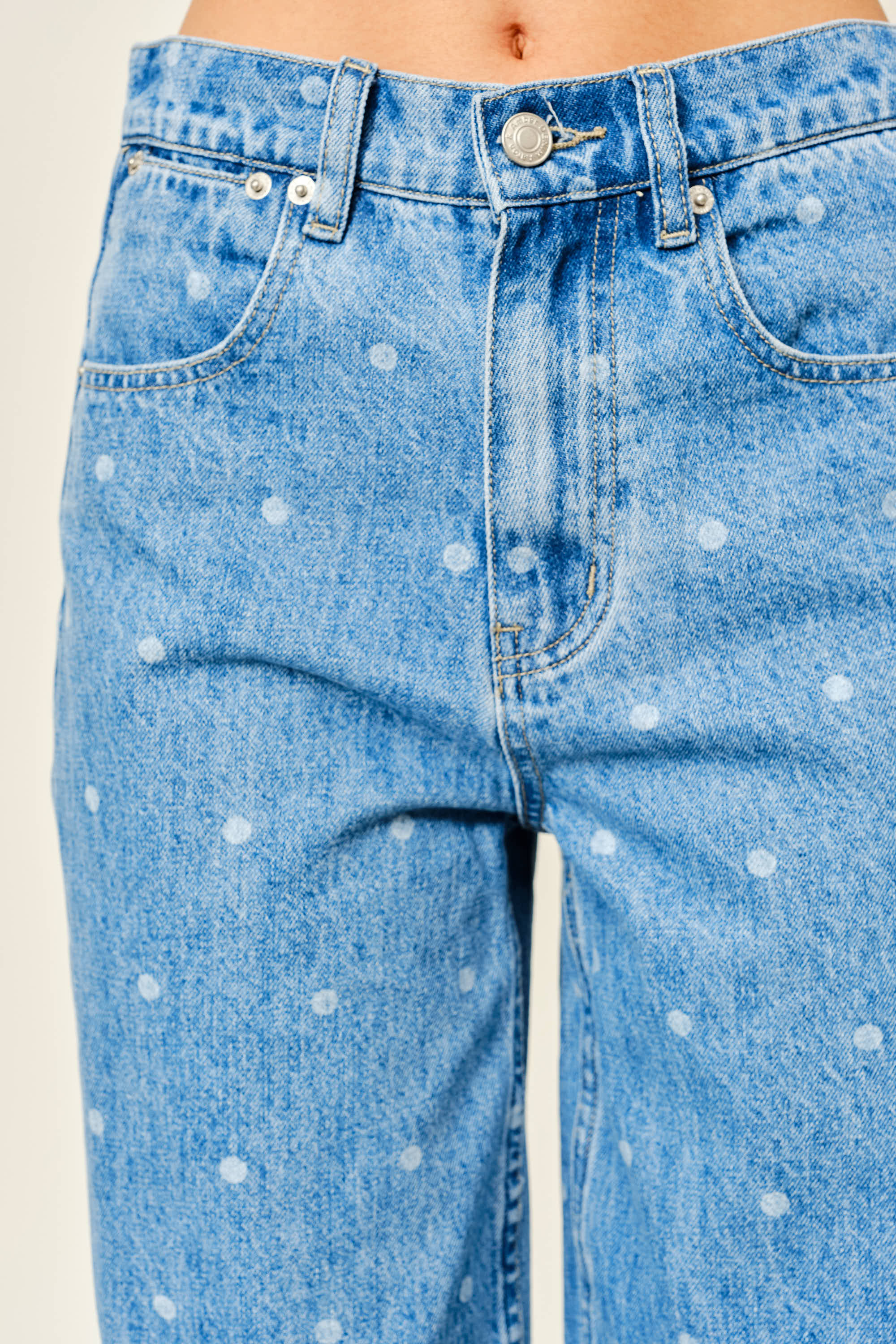 Polka Dot Denim Pants