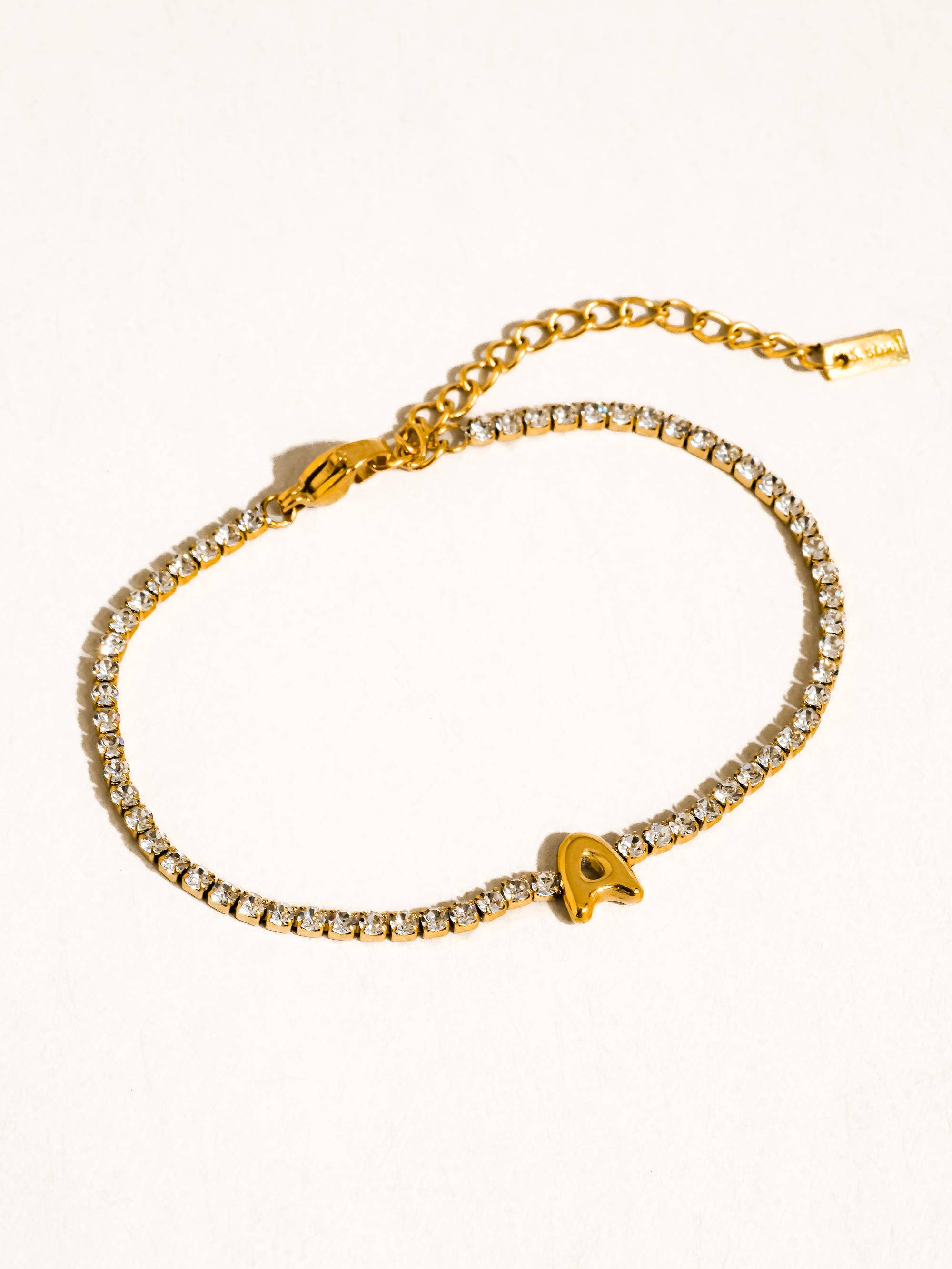 Chaplin Rhinestone Letter Bracelet