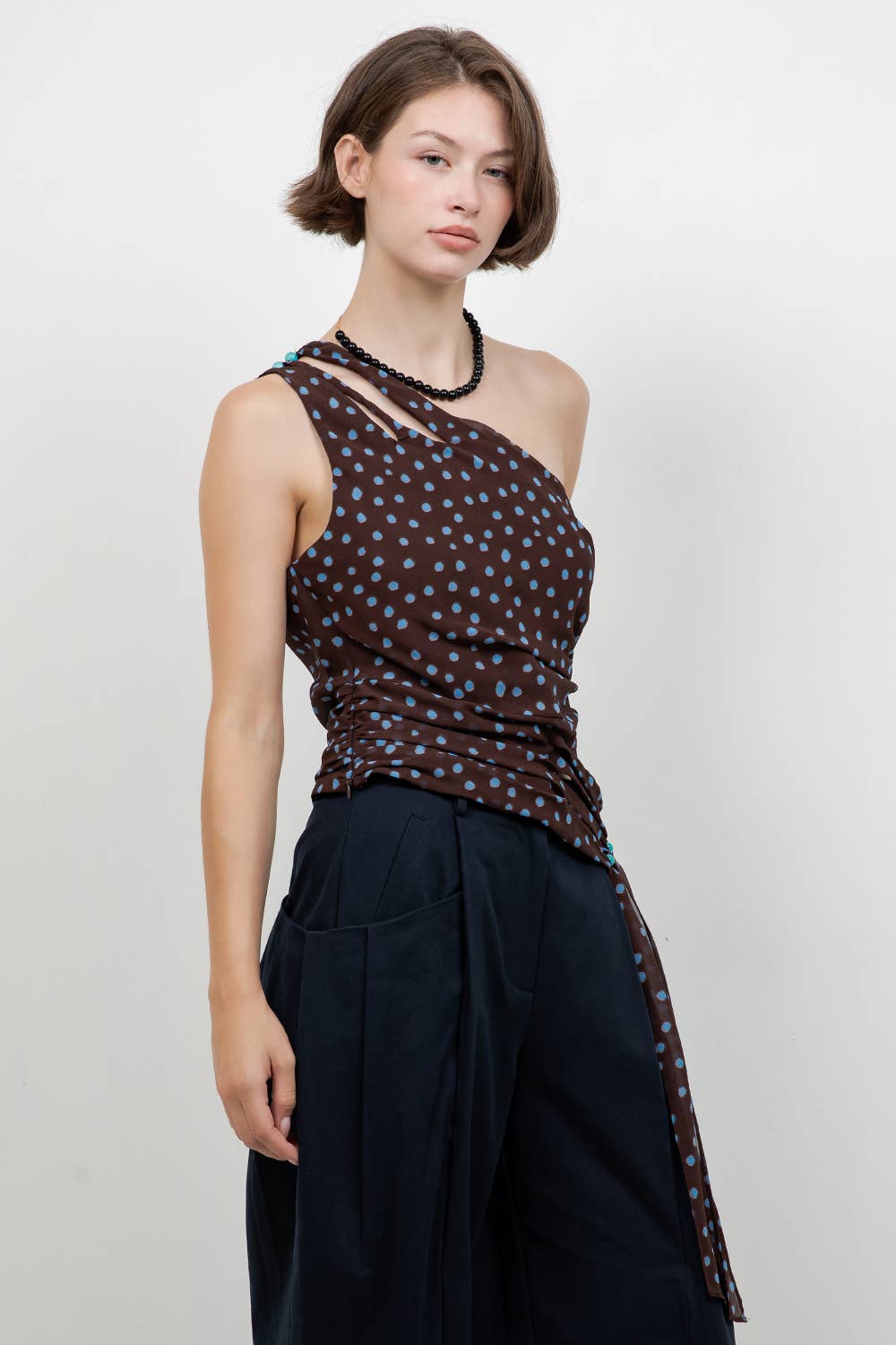 Riviera One-Shoulder Ruched Top
