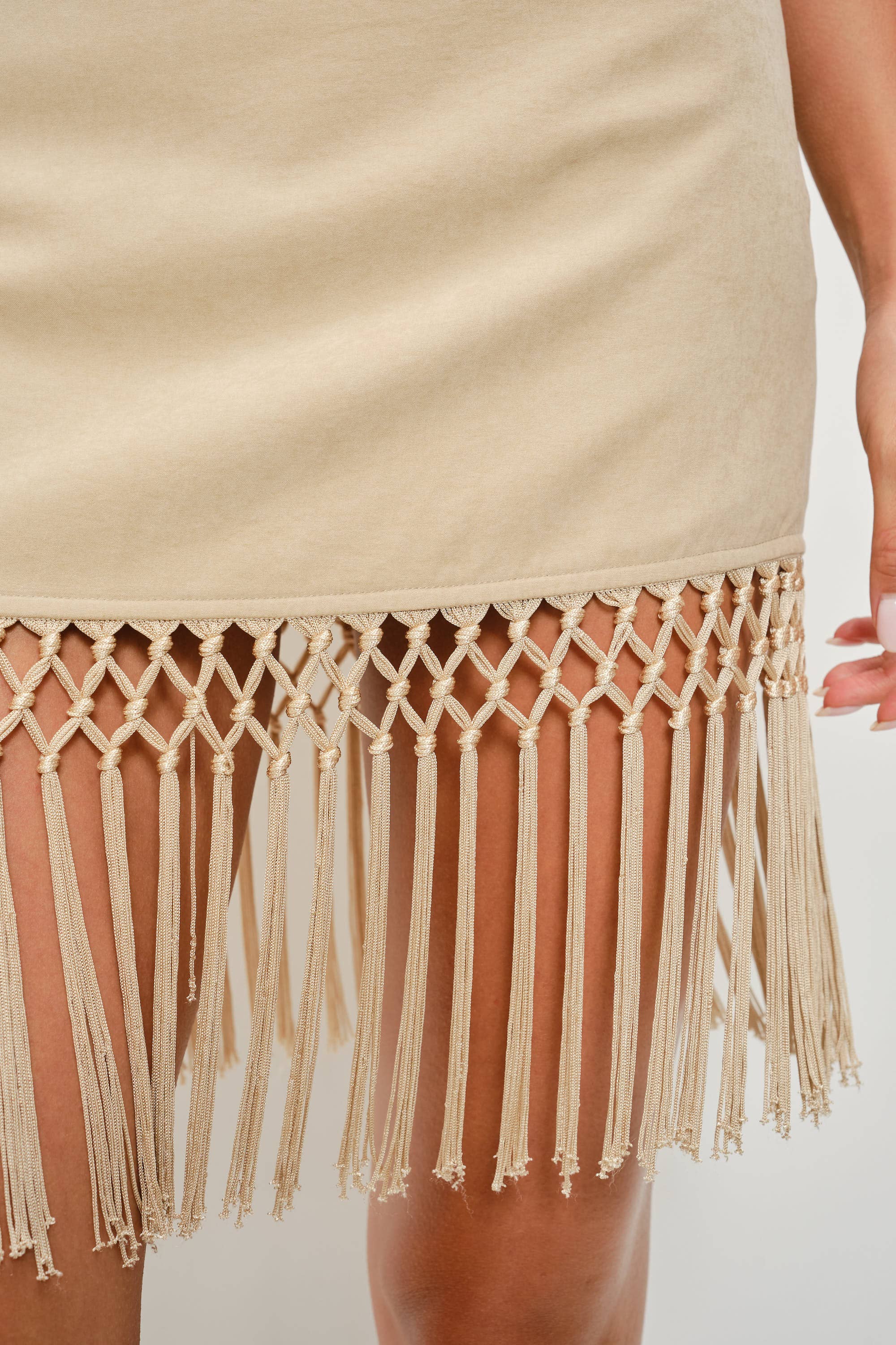 Sand Fringe Mini Skirt