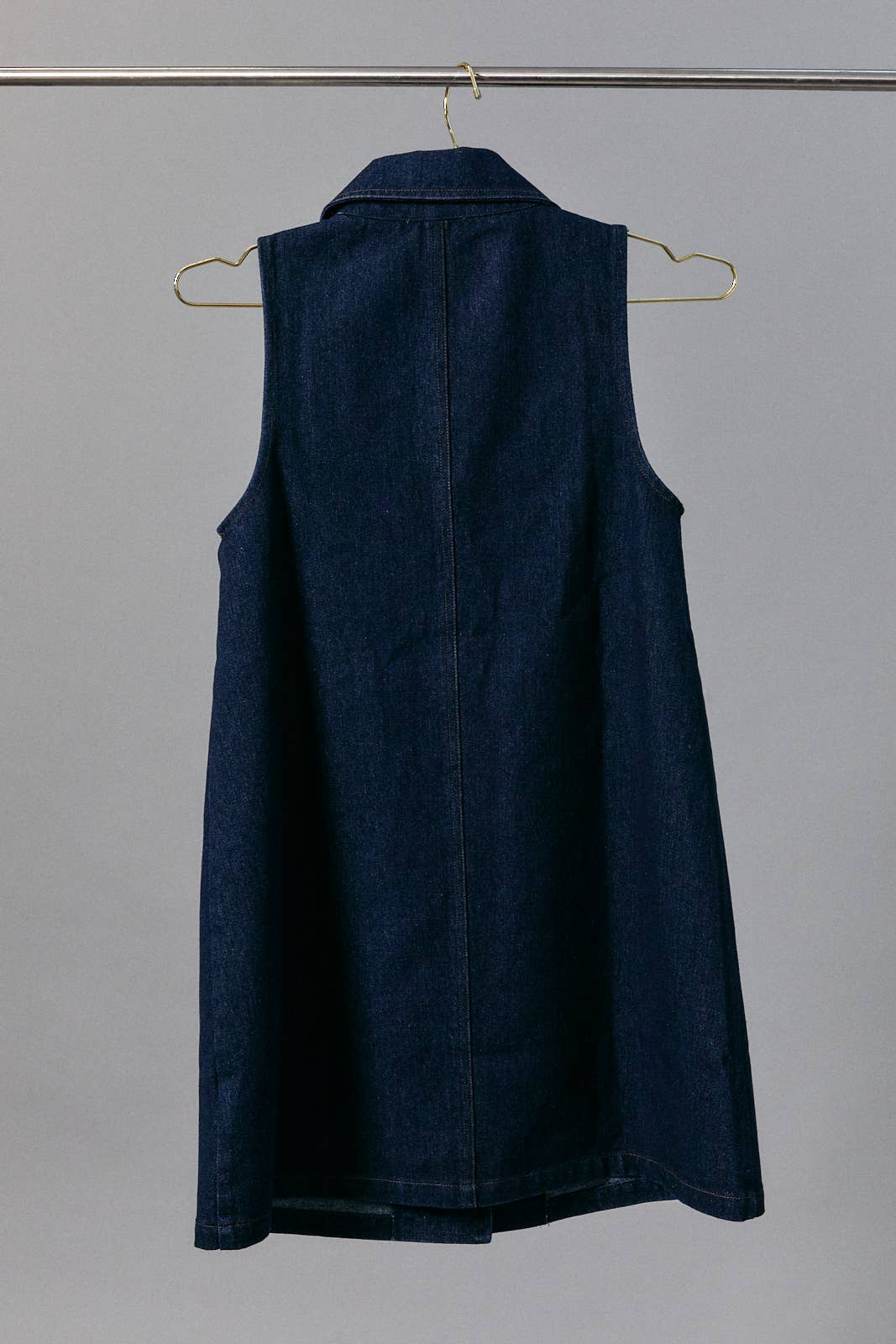 Dark Wash Denim Button Front Mini Dress