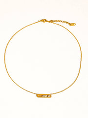 Yveline 18K Gold Non-Tarnish Bar Pendant Necklace