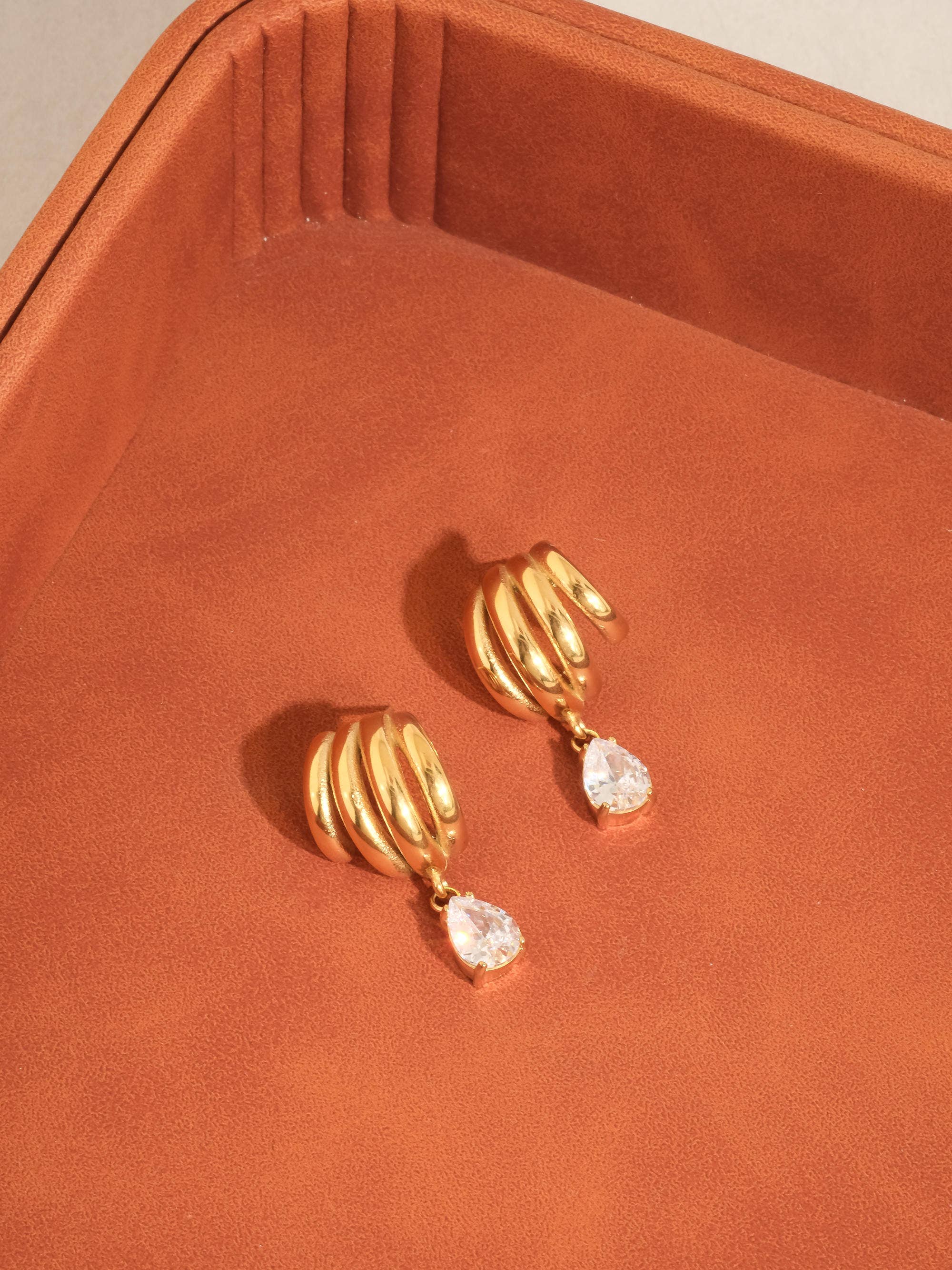 Dovely 18K Gold Non-Tarnish Classic CZ Drop Earring