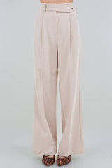Sand Tailored Wide-Leg Pants