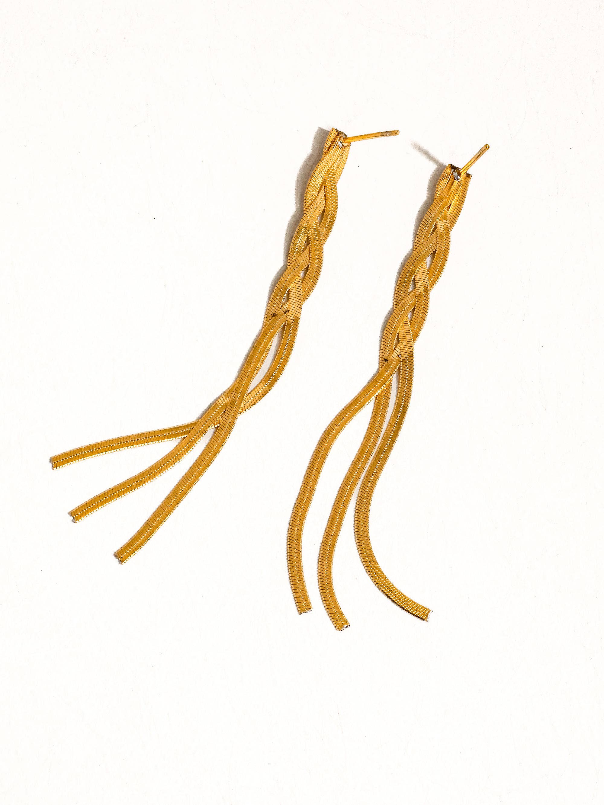 Zed Braided Tassel Earrings