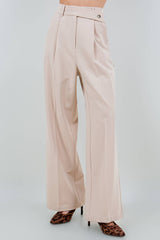 Sand Tailored Wide-Leg Pants