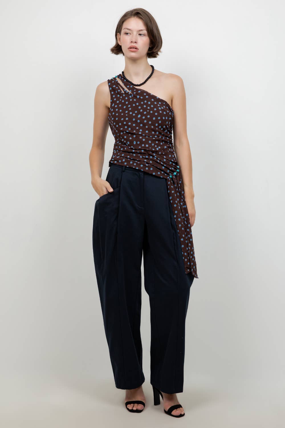 Riviera One-Shoulder Ruched Top
