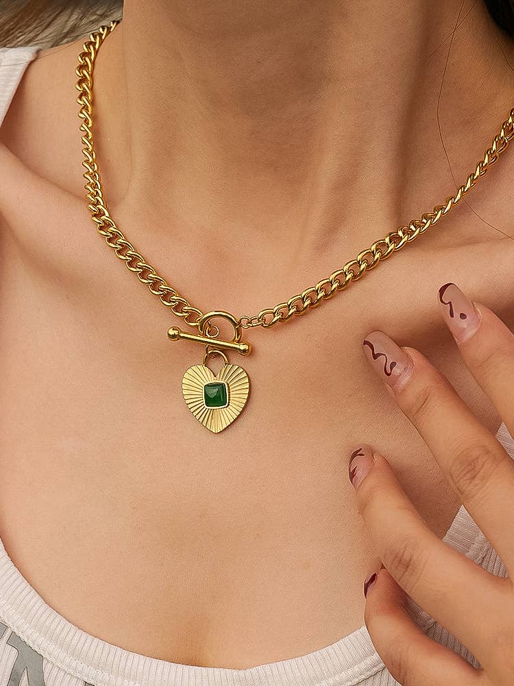 Après 18K Green Heart Chain Necklace