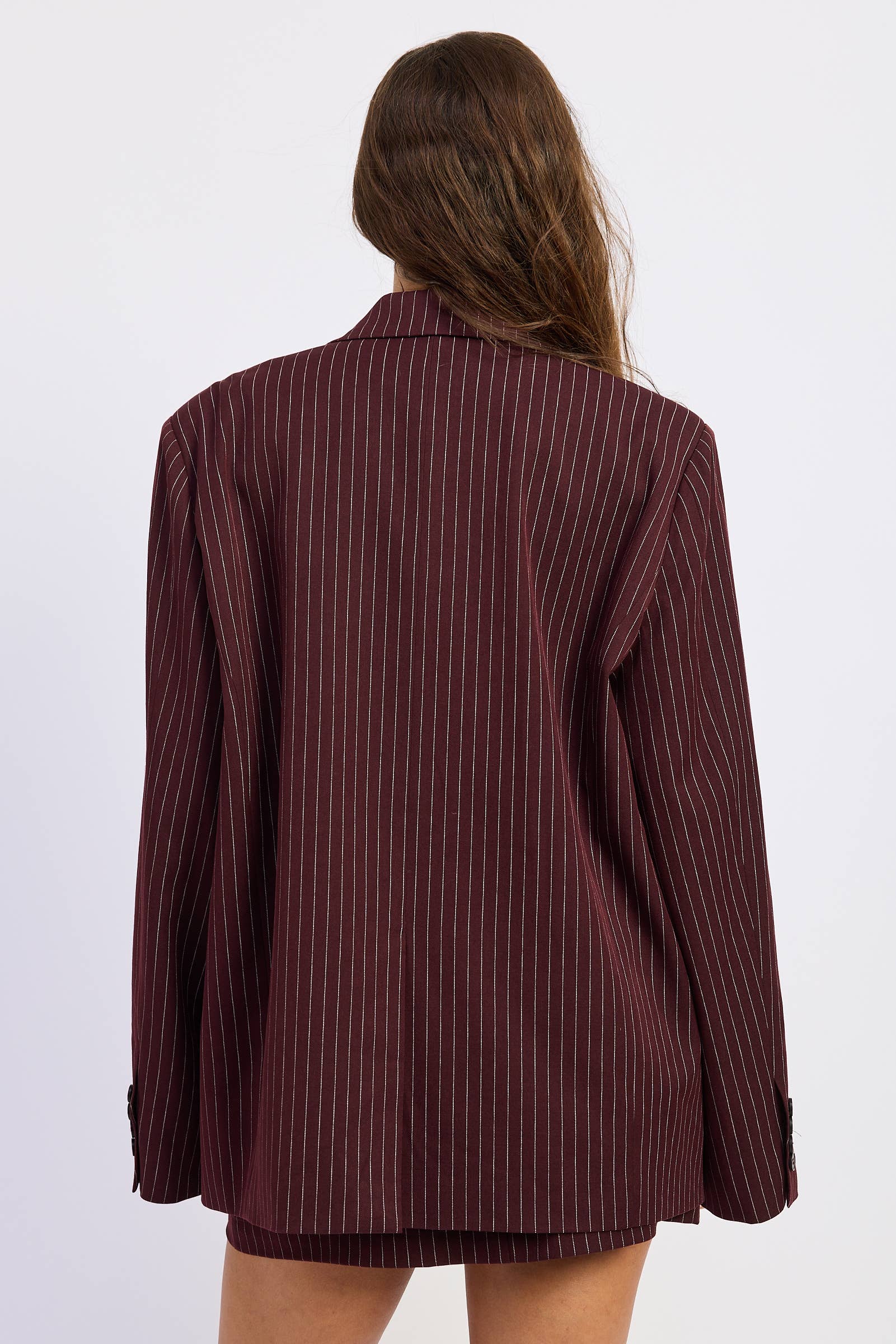 Premium Collection - Bordeaux Pinstripe Blazer
