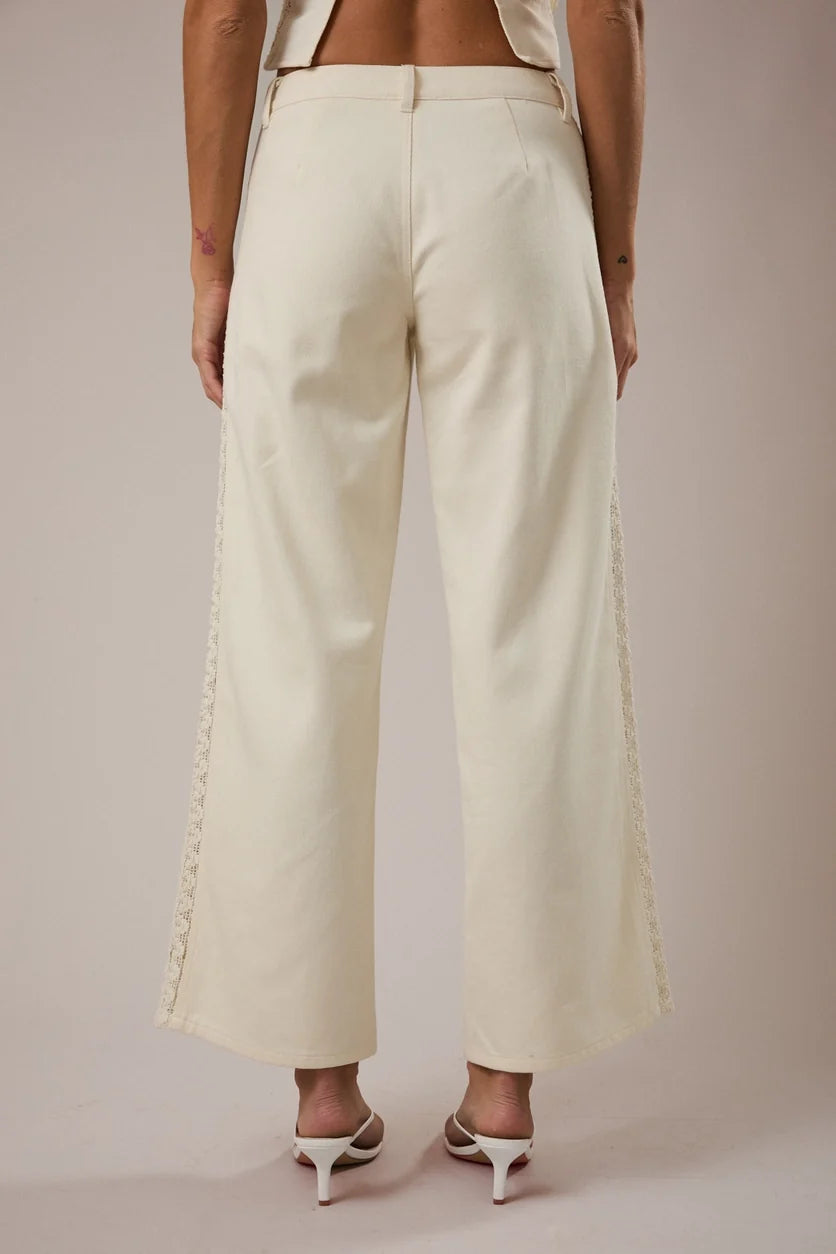 Ivory Wide-Leg Pant & Halter Top Set