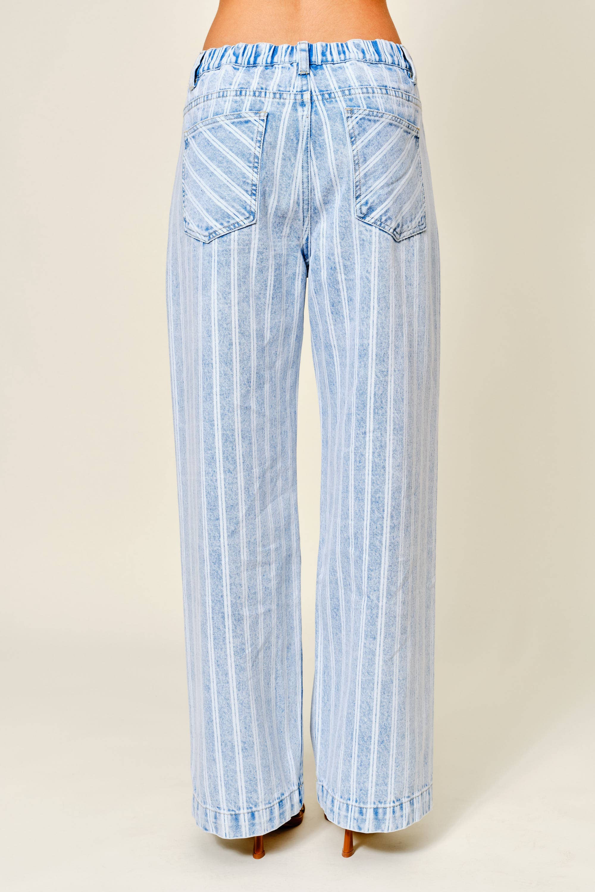 Striped Denim Pants
