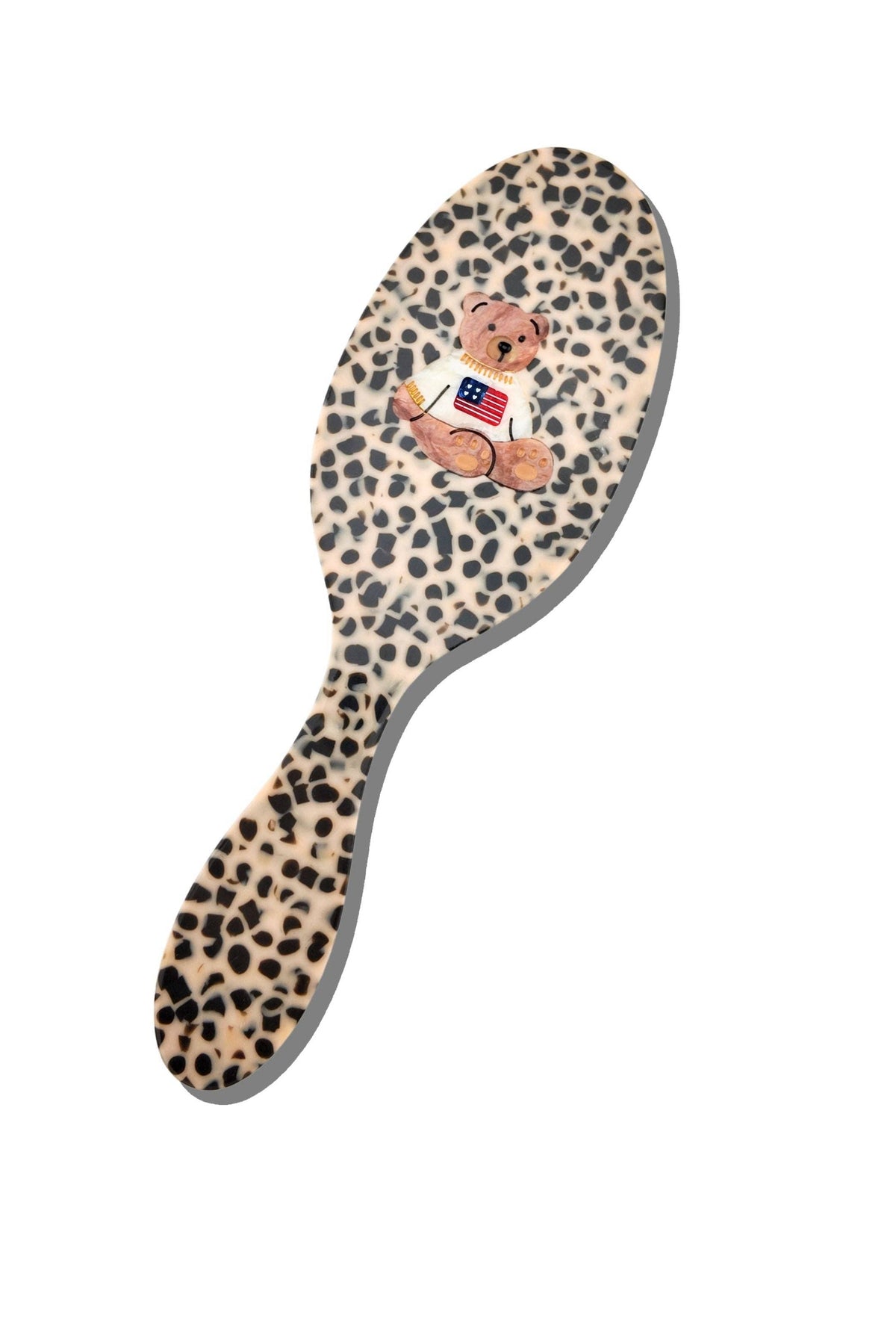 Hand-painted Americana Teddy Amazing Hair Day Brush | Eco-Friendly