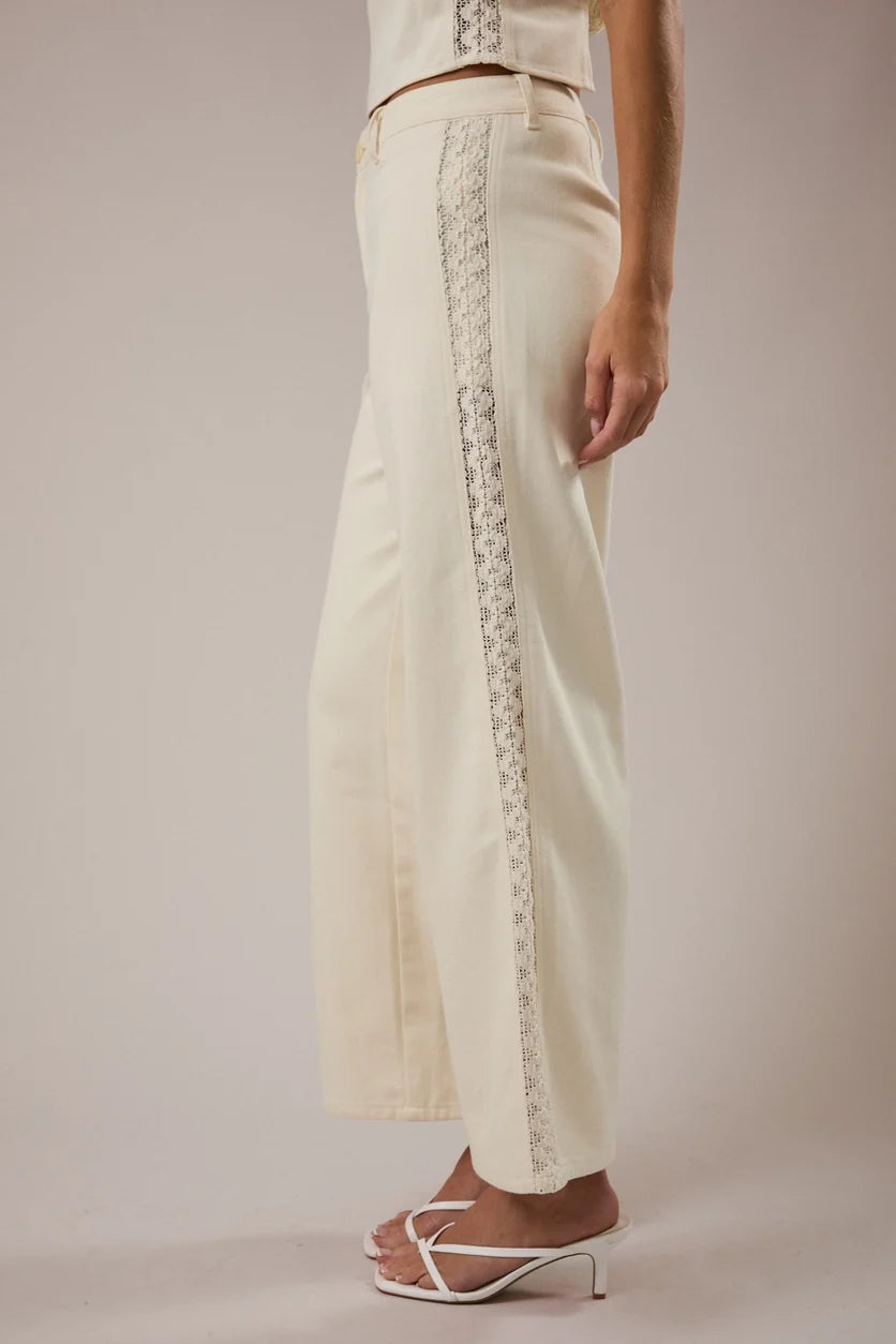 Ivory Wide-Leg Pant & Halter Top Set