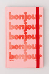 Classic 17-Month Academic Planner, Bonjour - Pink