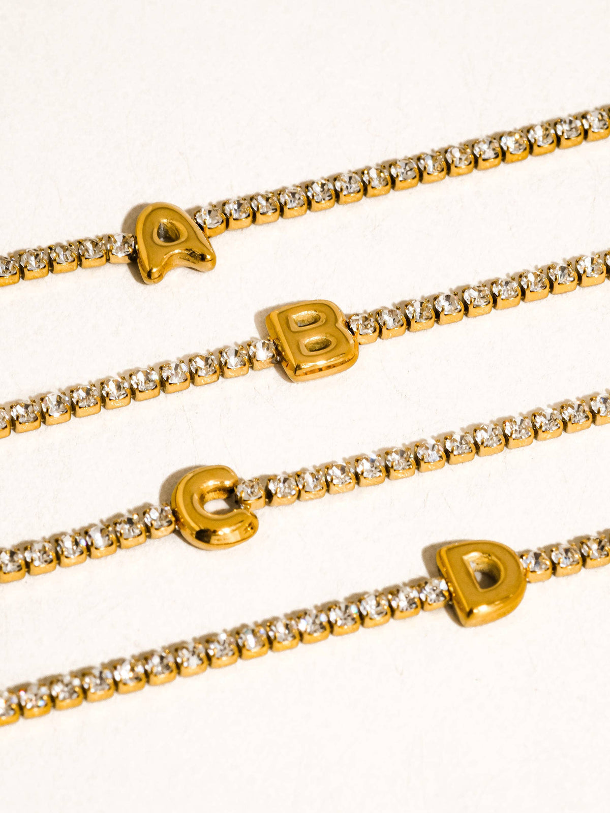 Chaplin Rhinestone Letter Bracelet