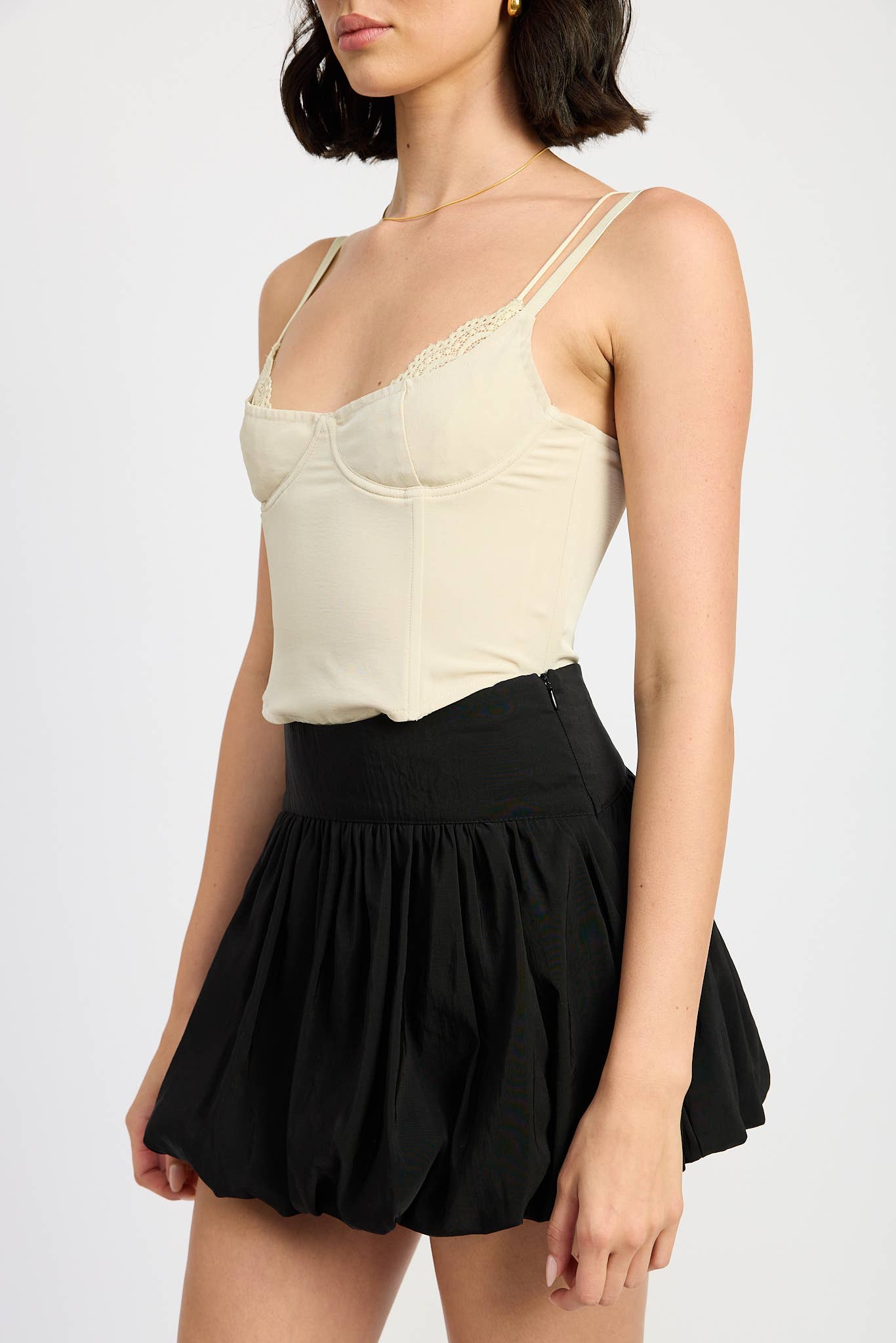 Lace Trim Corset Top