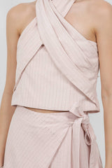 Blush Hour Wrap Halter Top