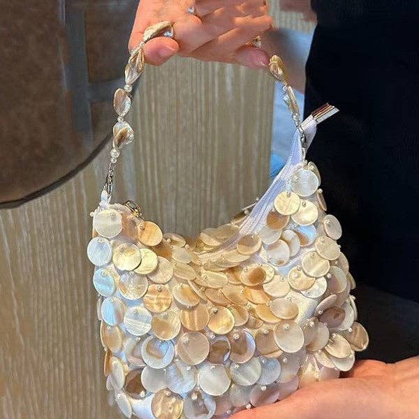 Pearl Shell Beaded Handbag