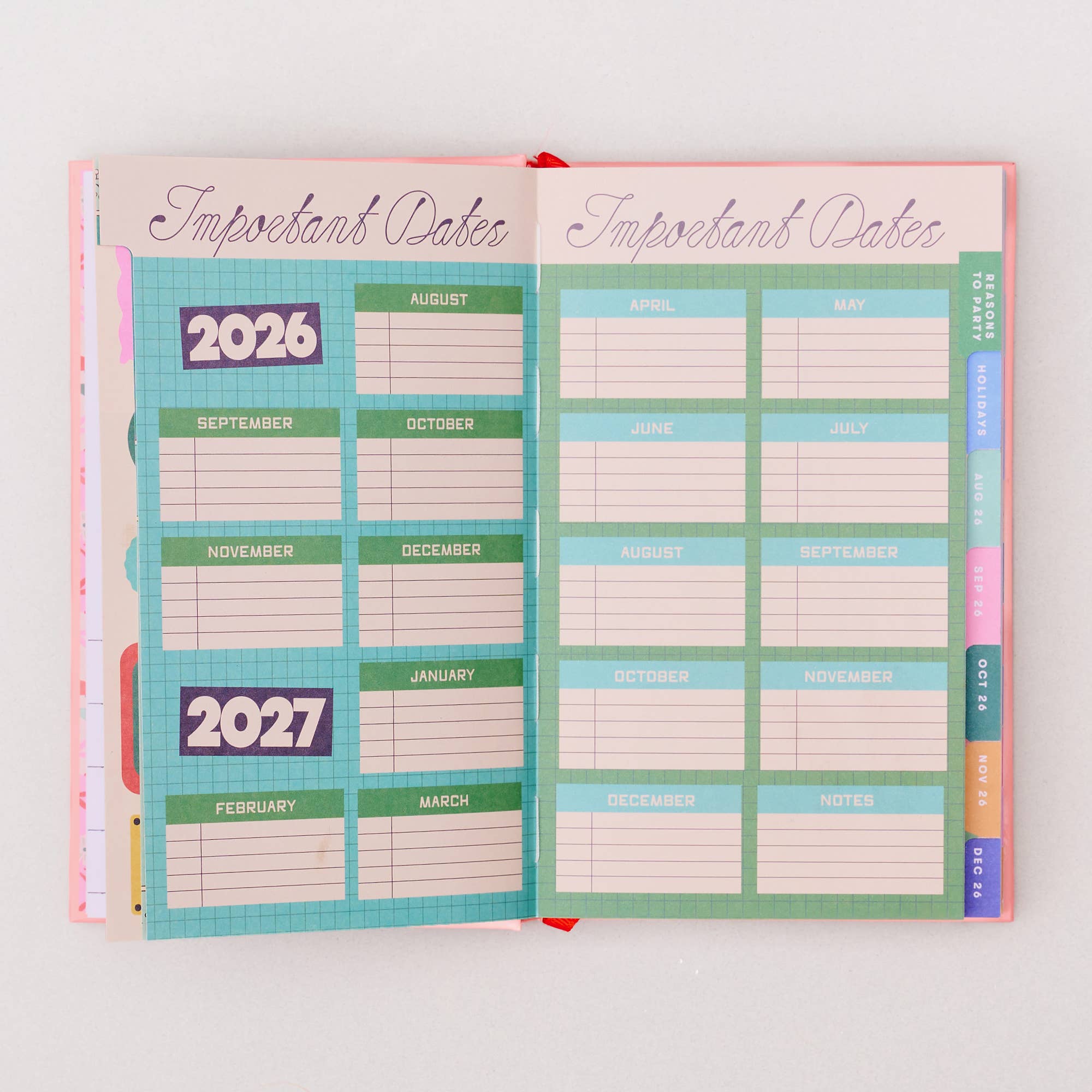 Classic 17-Month Academic Planner, Bonjour - Pink