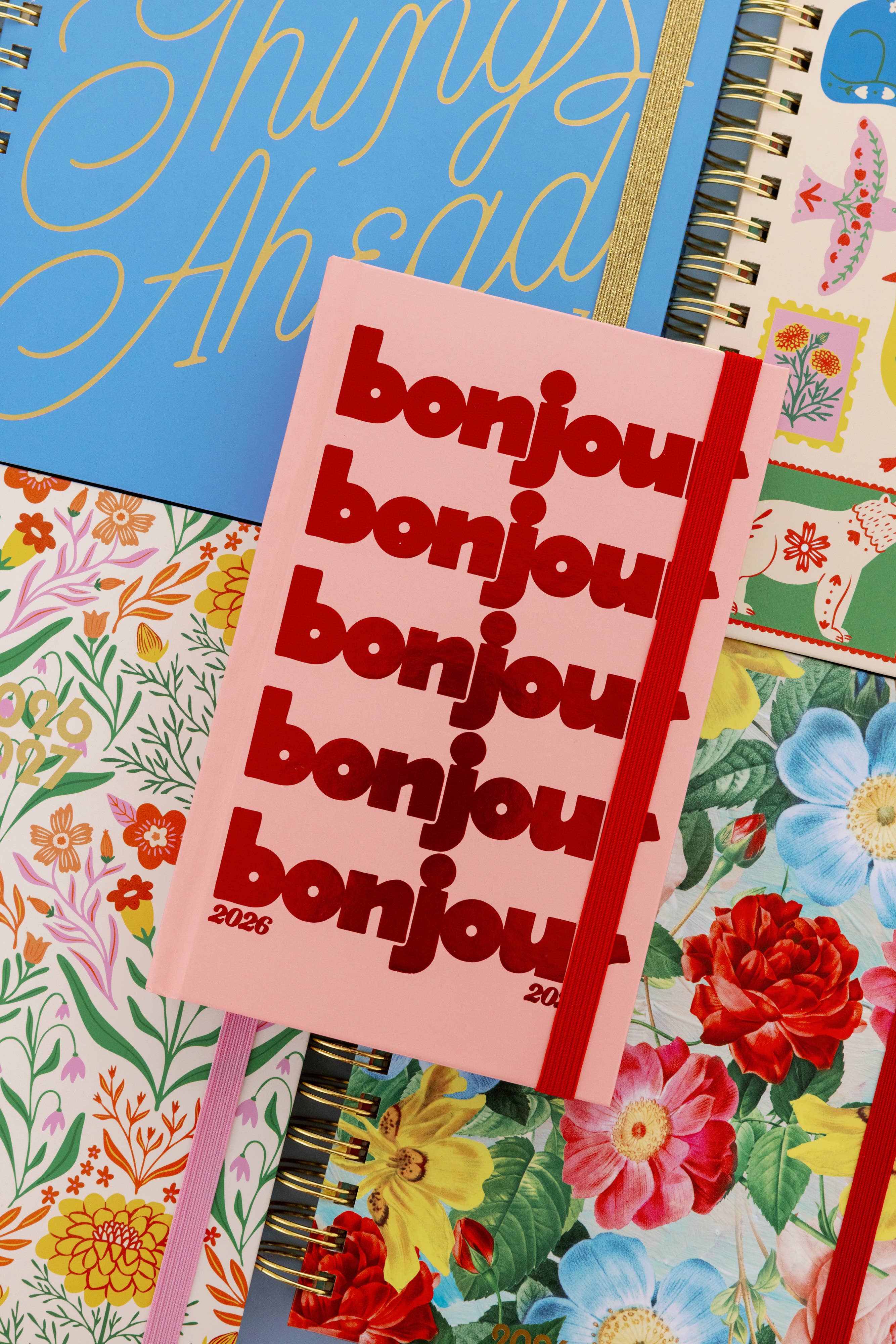 Classic 17-Month Academic Planner, Bonjour - Pink