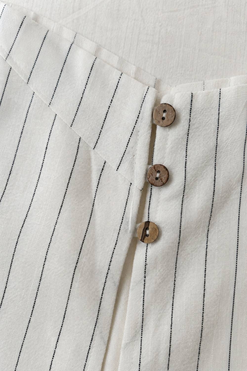 Linen Blend Pinstripe Set - Sold Separately