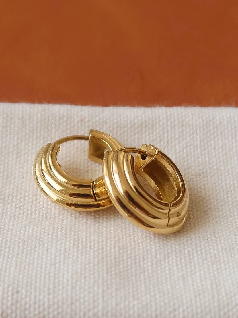 Juliette 18K Gold Non-Tarnish Chunky Hoop Earrings