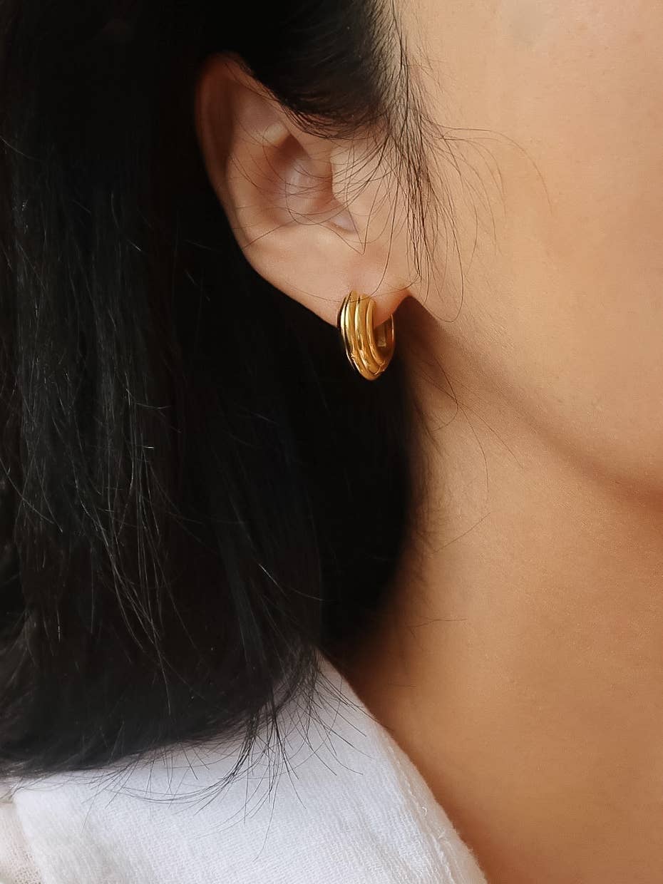 Juliette 18K Gold Non-Tarnish Chunky Hoop Earrings