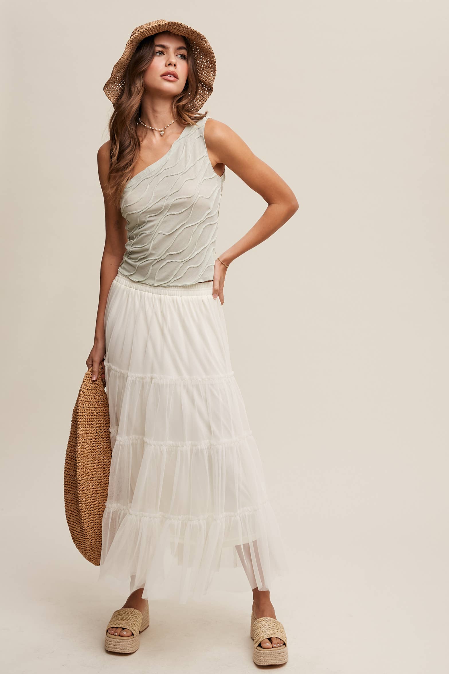 Elegant Asymmetrical Wave Top