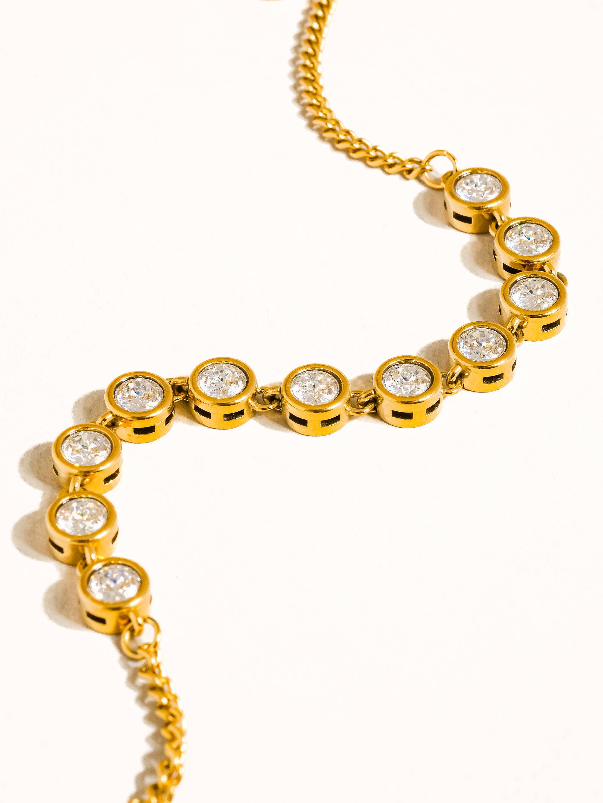Ambrosia 18K Gold Non-Tarnish Rhinestone Chain Bracelet