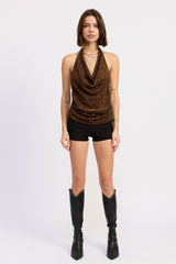 Chocolate Lace Halter Top