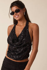 Sequined Halter Top
