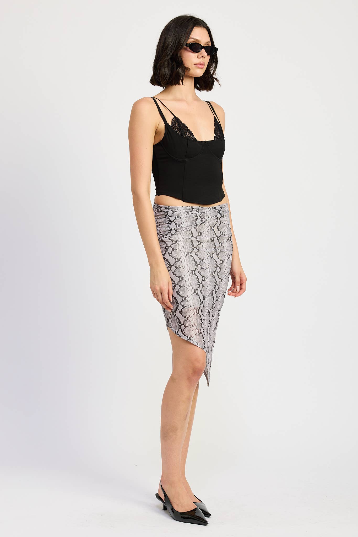 Lace Trim Corset Top