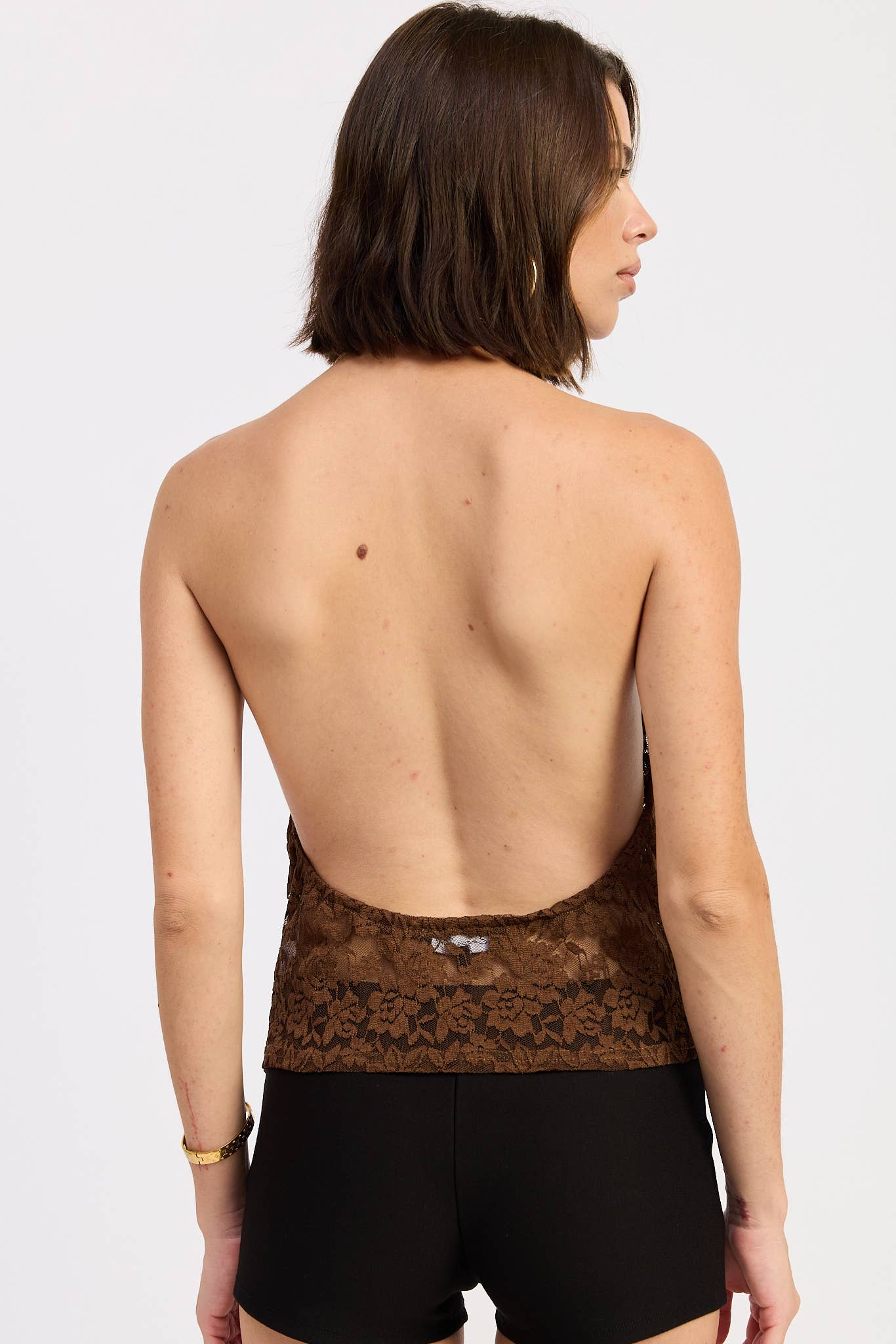 Chocolate Lace Halter Top