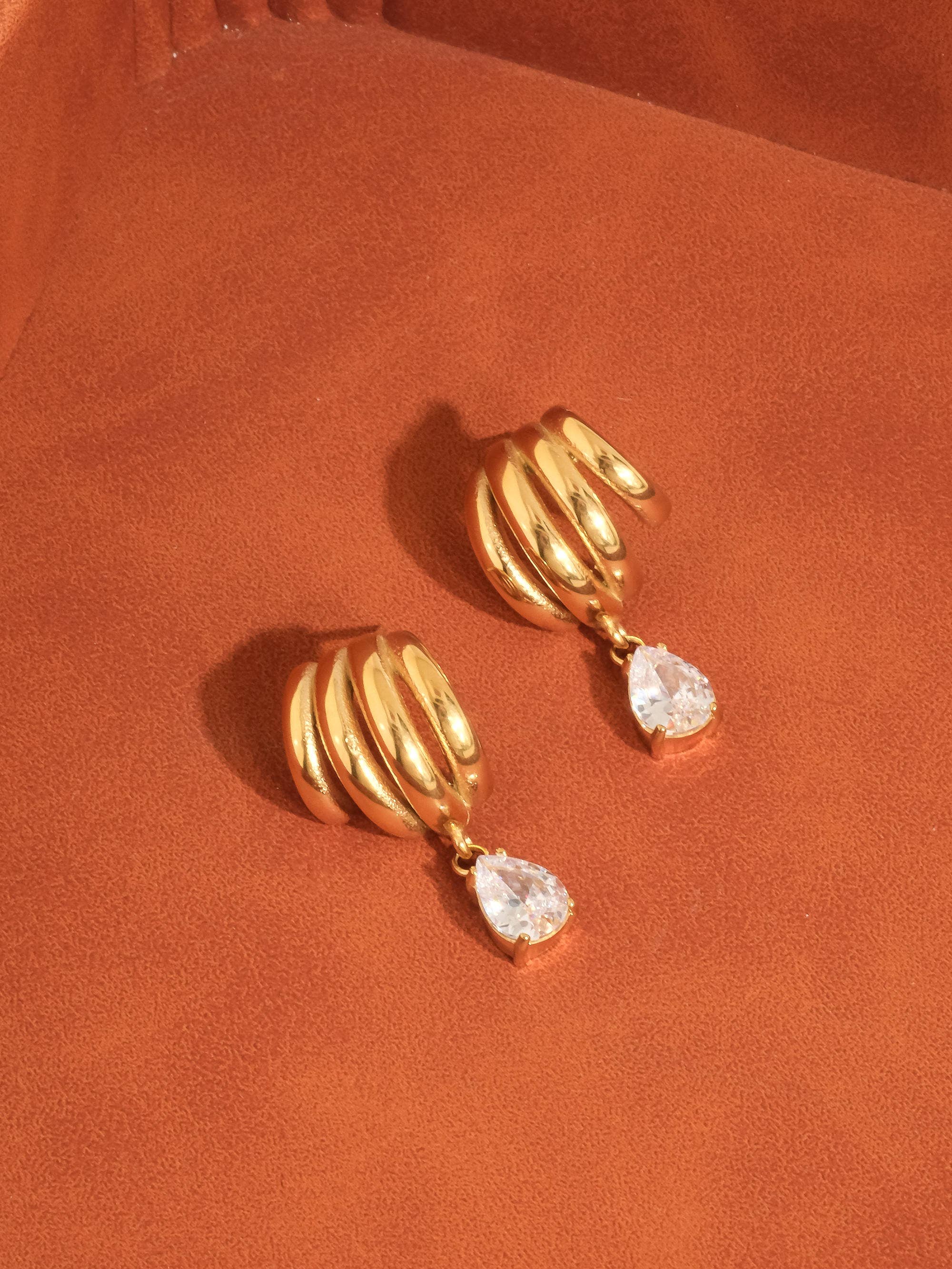 Dovely 18K Gold Non-Tarnish Classic CZ Drop Earring