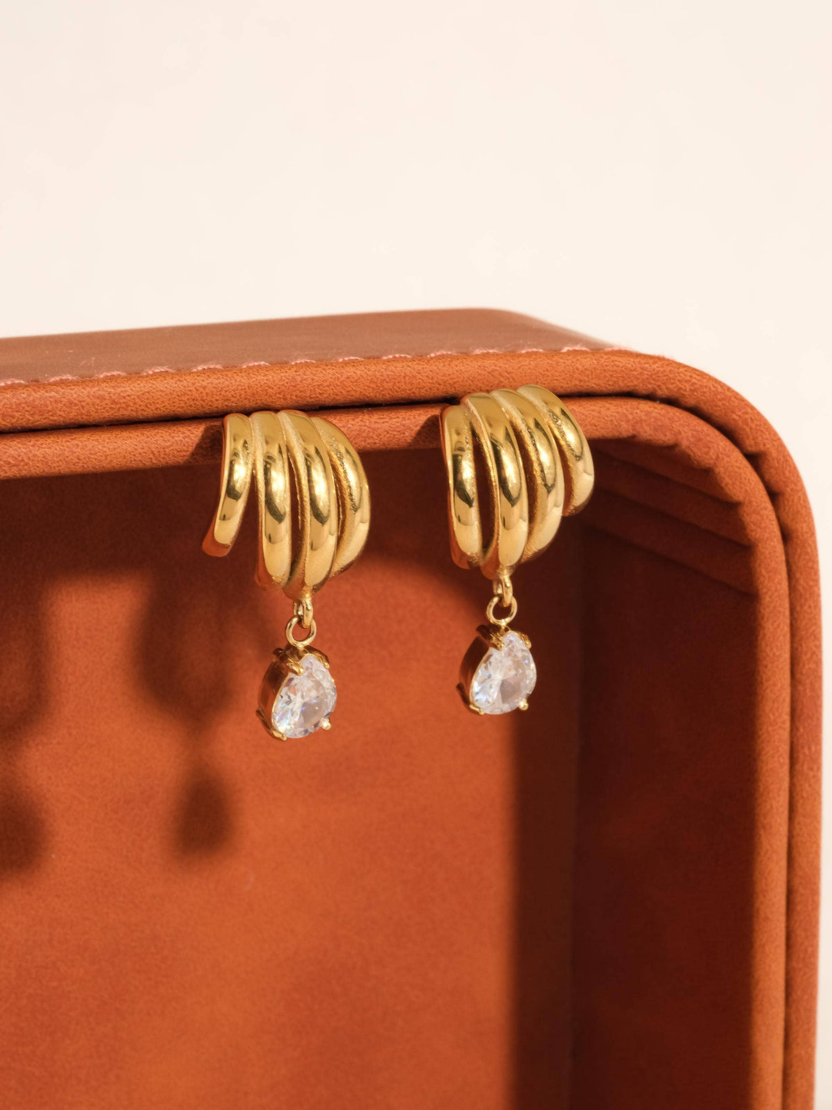 Dovely 18K Gold Non-Tarnish Classic CZ Drop Earring