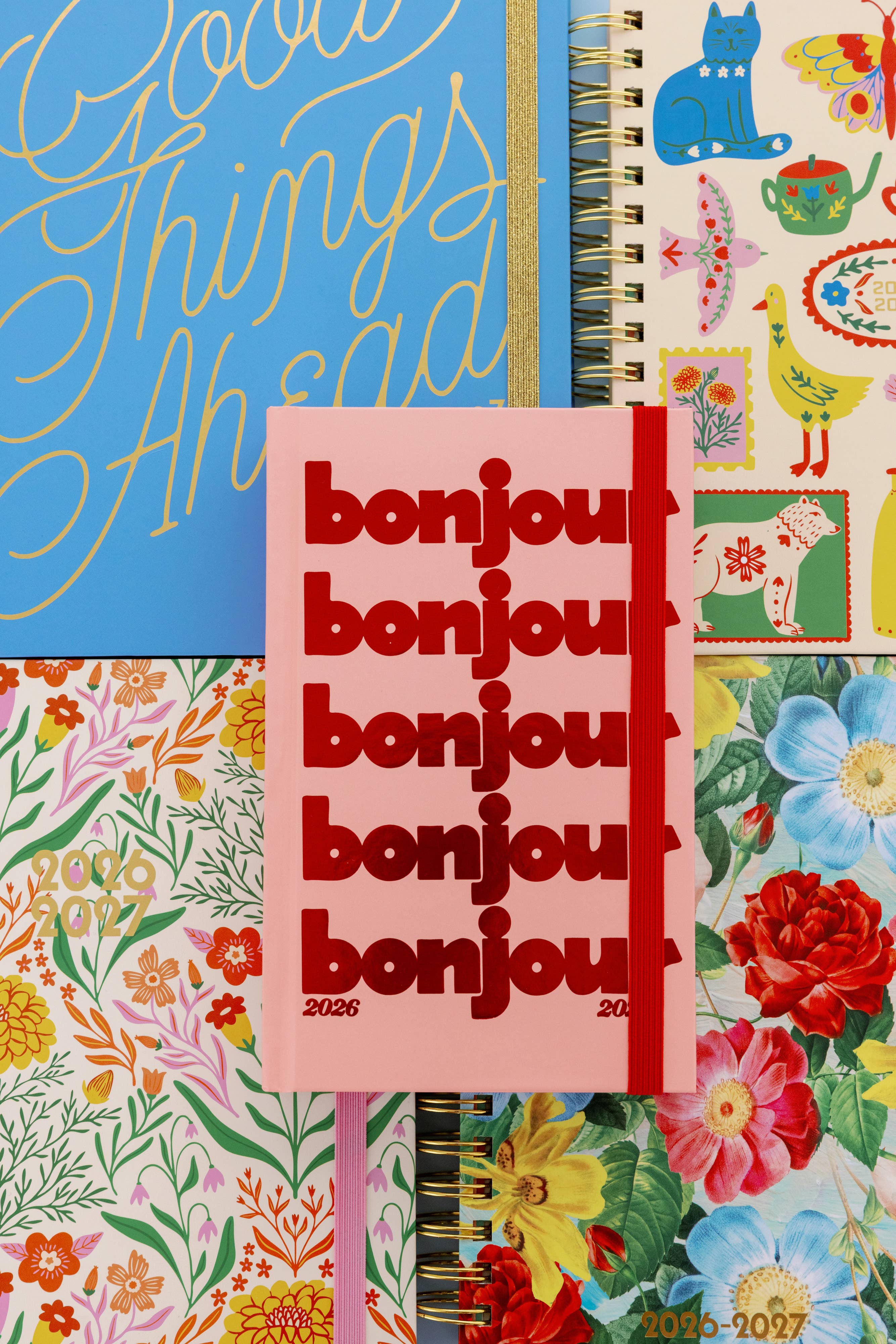 Classic 17-Month Academic Planner, Bonjour - Pink