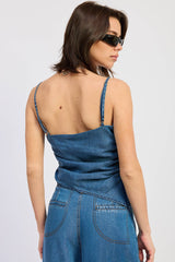 Asymmetrical Denim Top