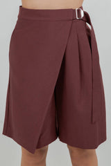 Merlot Wrap Bermuda Shorts