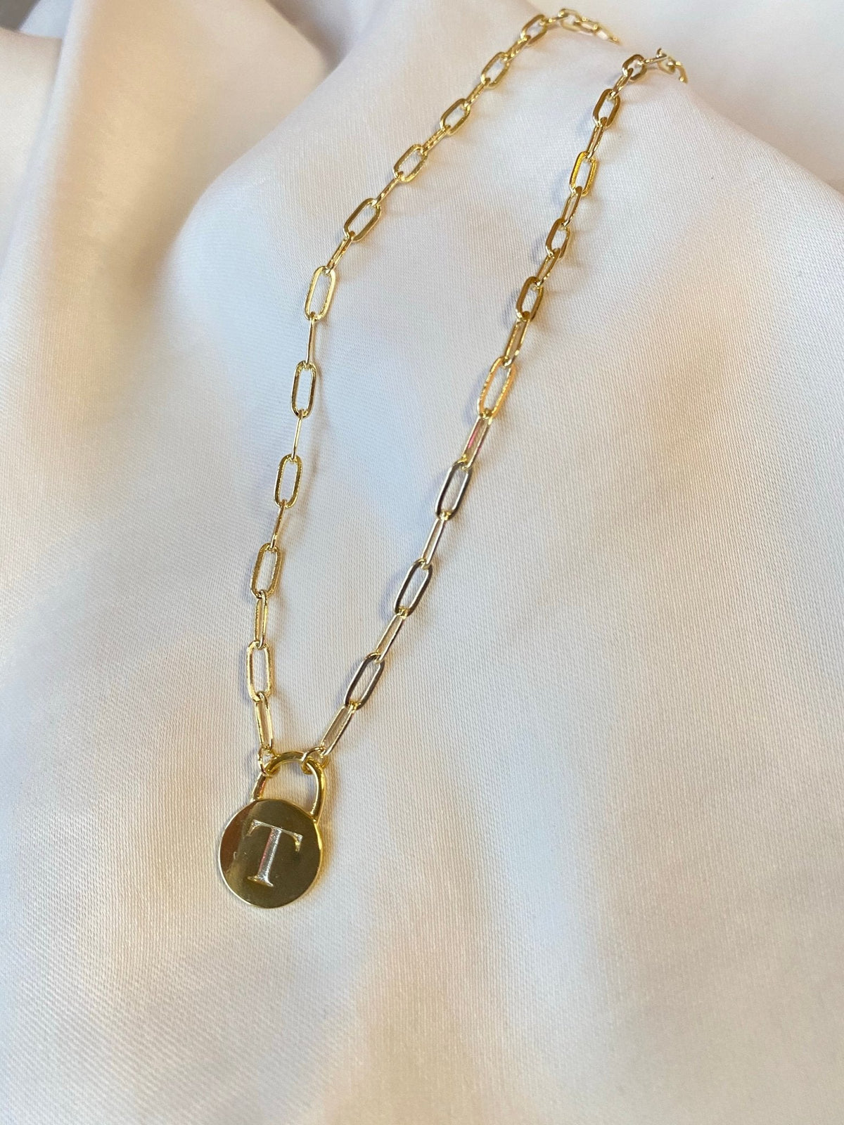 Padlock Initial Necklace
